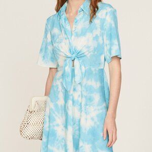 Blue Tie Front Dress